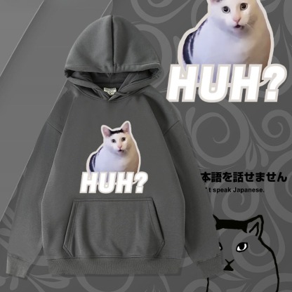 Huh貓新款 寬鬆百搭 秋冬款 加絨加厚連帽T-ZUIHANG