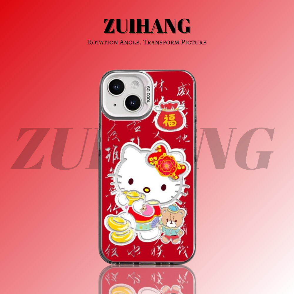HelloKitty彩銀線條漸變防摔手機殼-ZUIHANG SHOP
