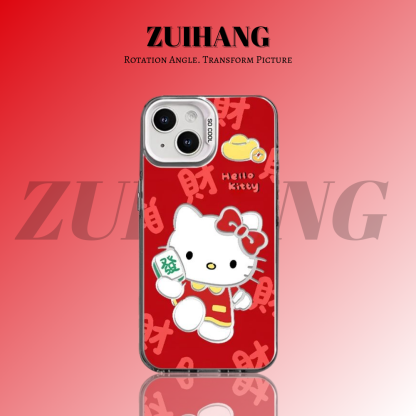 HelloKitty彩銀線條漸變防摔手機殼-ZUIHANG SHOP