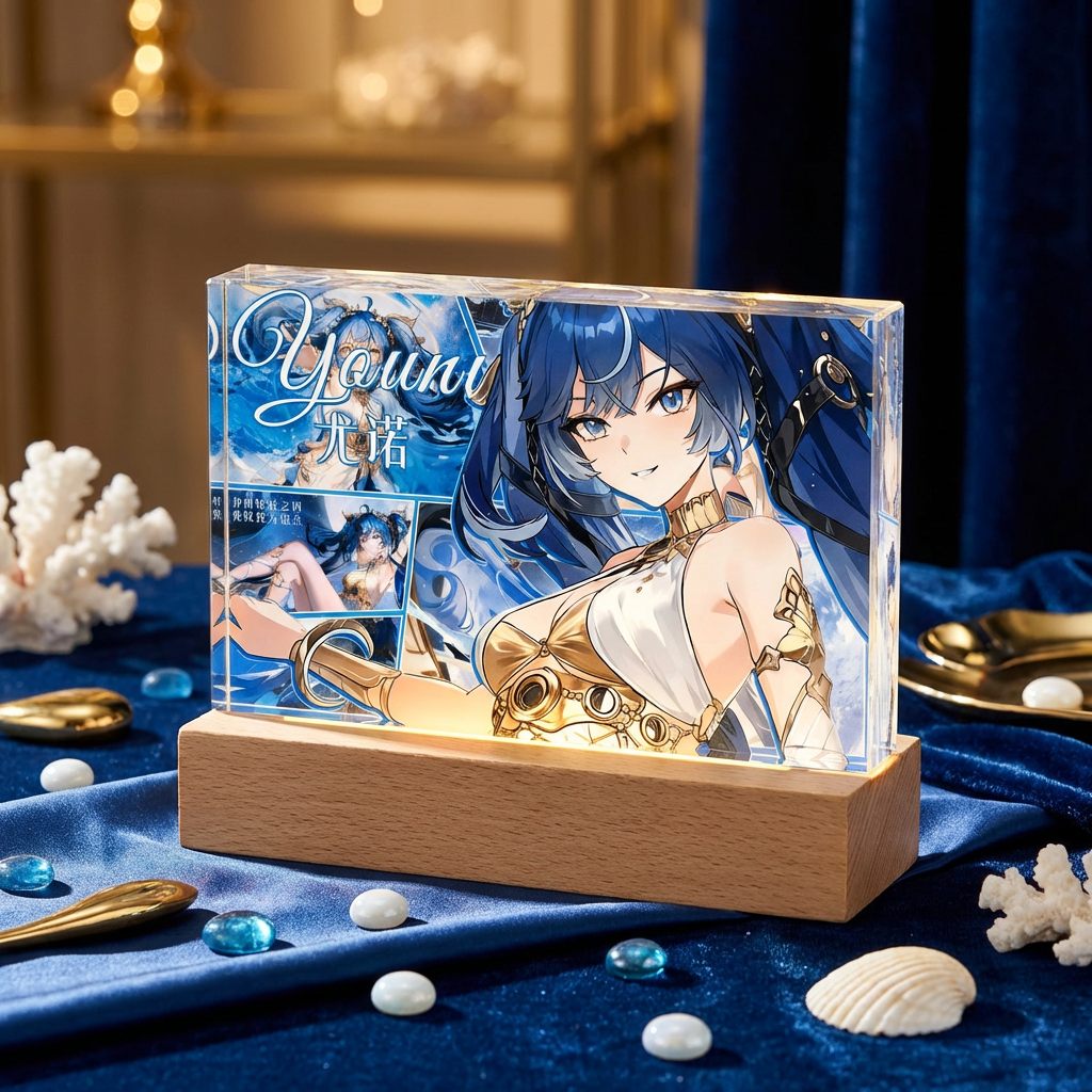 鳴潮透光水晶磚 附贈發光底座