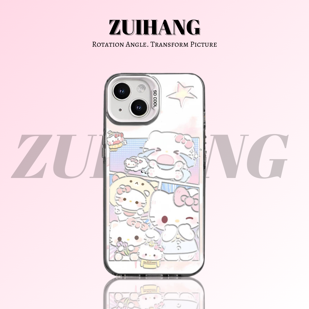 HelloKitty彩銀線條漸變防摔手機殼-ZUIHANG SHOP