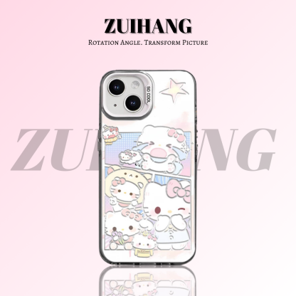 HelloKitty彩銀線條漸變防摔手機殼-ZUIHANG SHOP