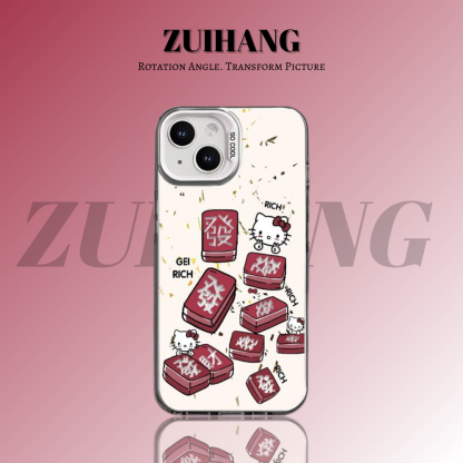 HelloKitty彩銀線條漸變防摔手機殼-ZUIHANG SHOP