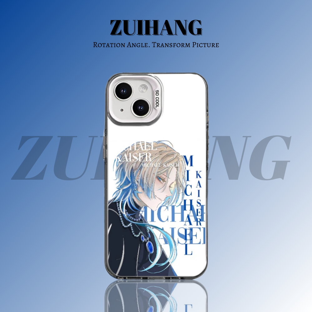 藍色監獄彩銀線條漸變防摔手機殼-ZUIHANG SHOP