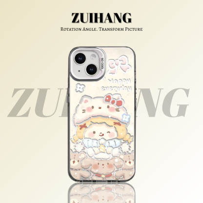 HelloKitty彩銀線條漸變防摔手機殼-ZUIHANG SHOP