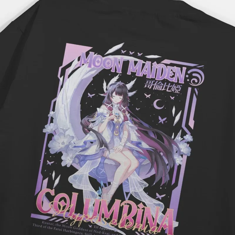 哥倫比婭 “月之少女” 原神粉絲自製T恤