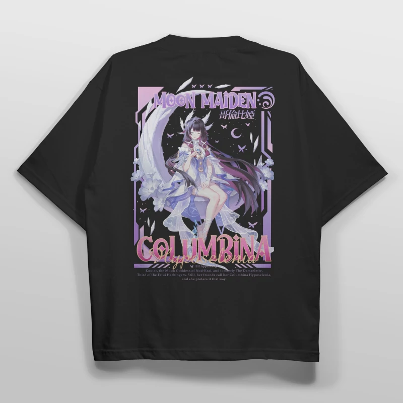 哥倫比婭 “月之少女” 原神粉絲自製T恤