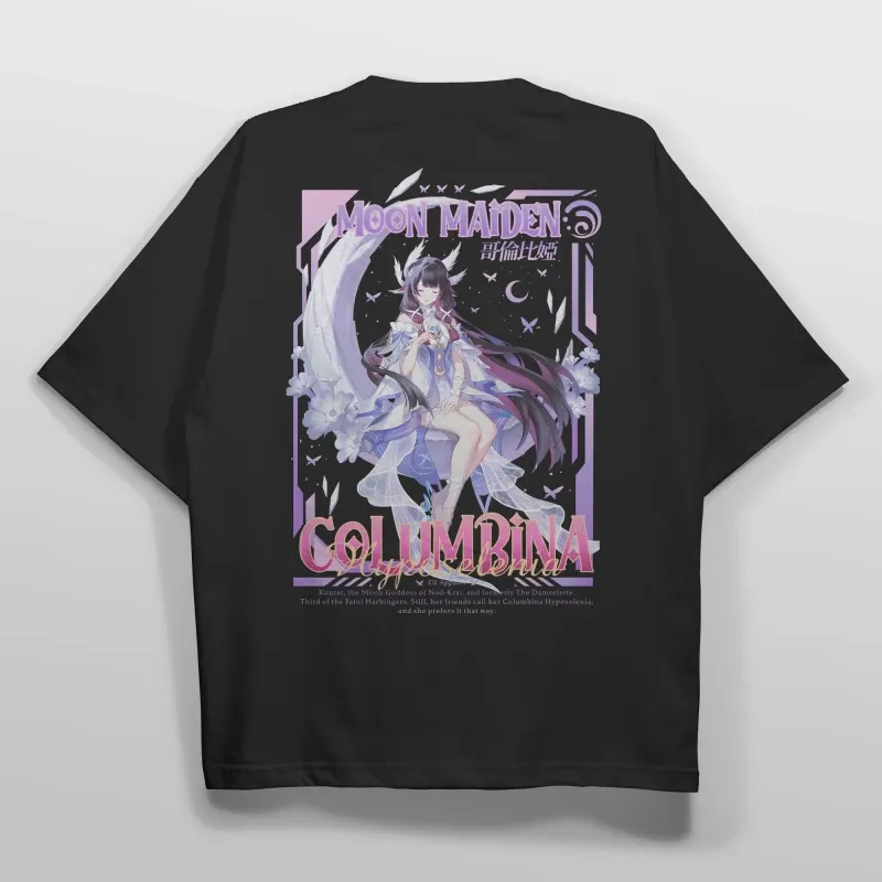 哥倫比婭 “月之少女” 原神粉絲自製T恤
