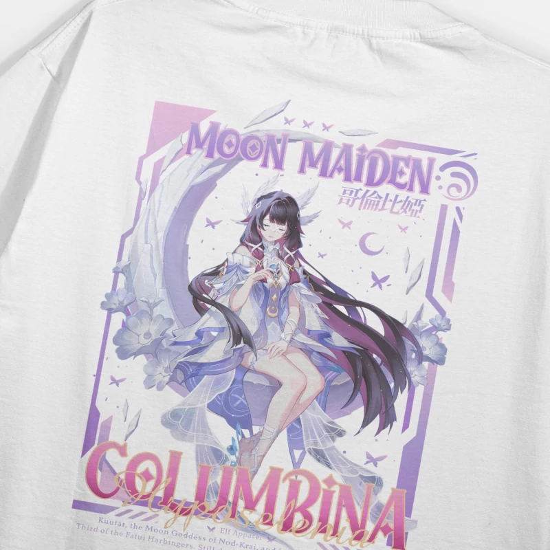 哥倫比婭 “月之少女” 原神粉絲自製T恤