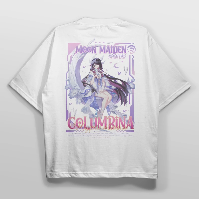 哥倫比婭 “月之少女” 原神粉絲自製T恤