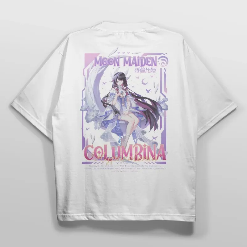 哥倫比婭 “月之少女” 原神粉絲自製T恤