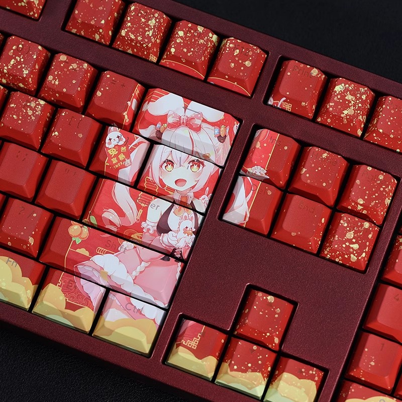 兔女郎贺岁透光RGB108鍵標準配列衛星軸鍵帽-ZUIHANG SHOP