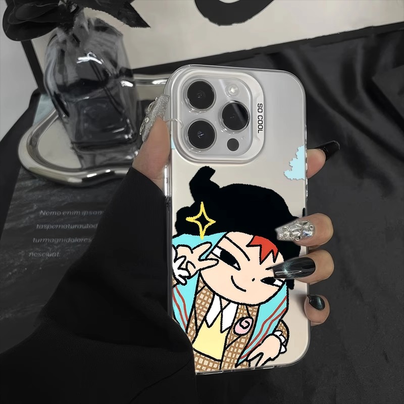 權志龍GD 彩銀線條漸變防摔手機殼-ZUIHANG SHOP