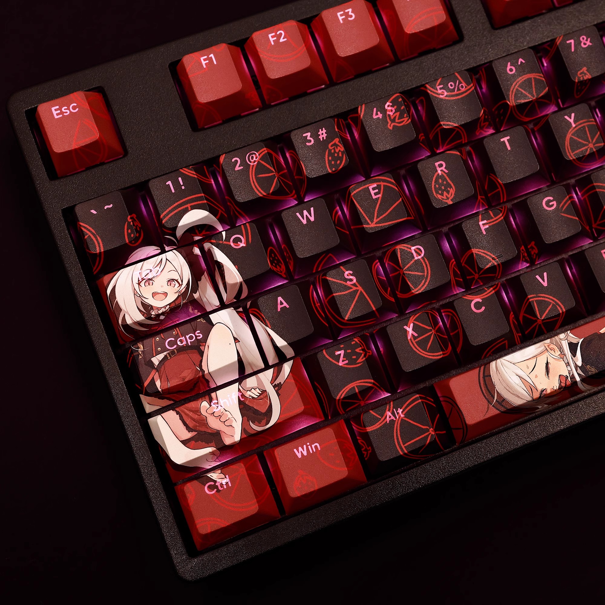 淺黃睦月透光RGB108鍵標準配列衛星軸鍵帽-ZUIHANG SHOP