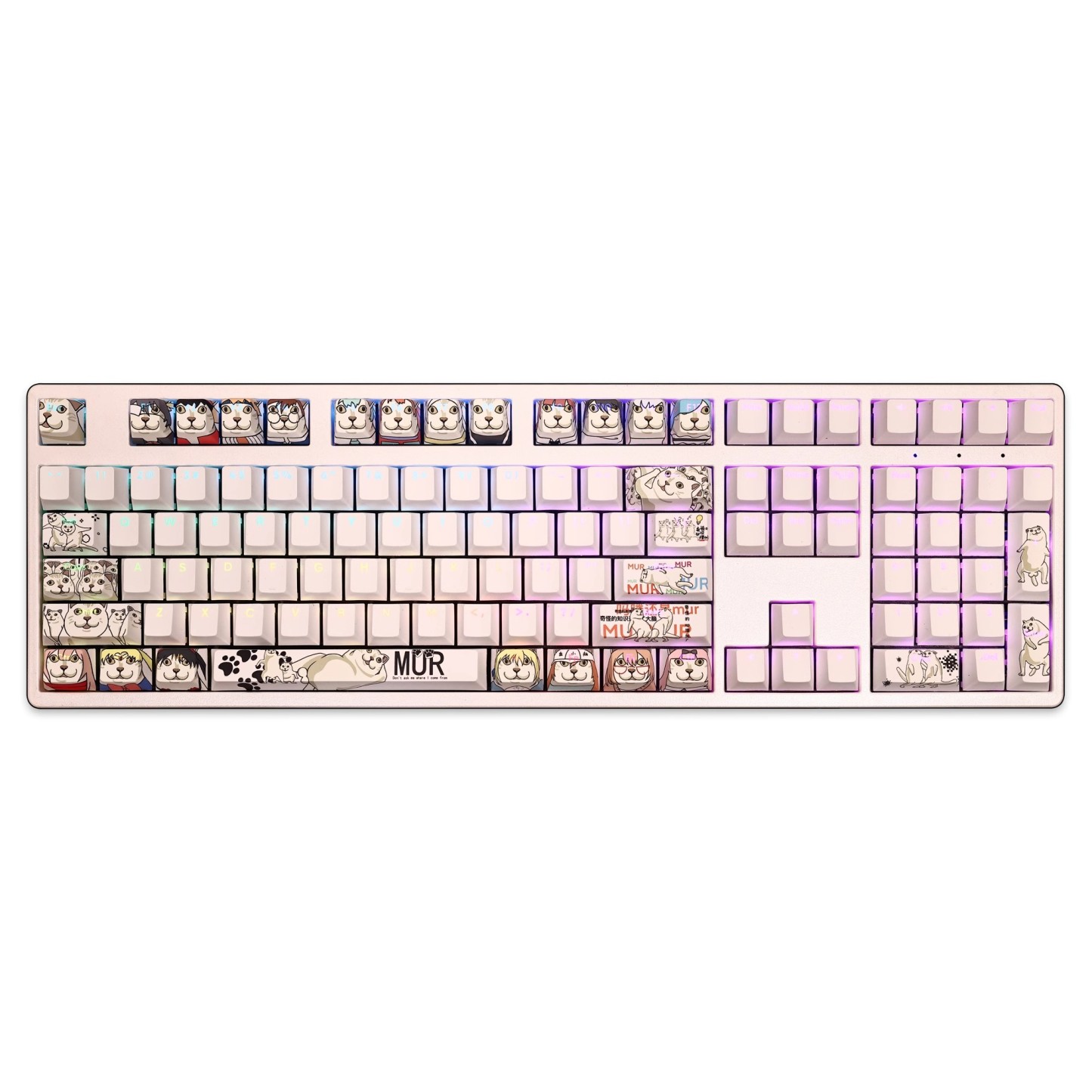 MUR貓透光RGB108鍵標準配列衛星軸鍵帽
