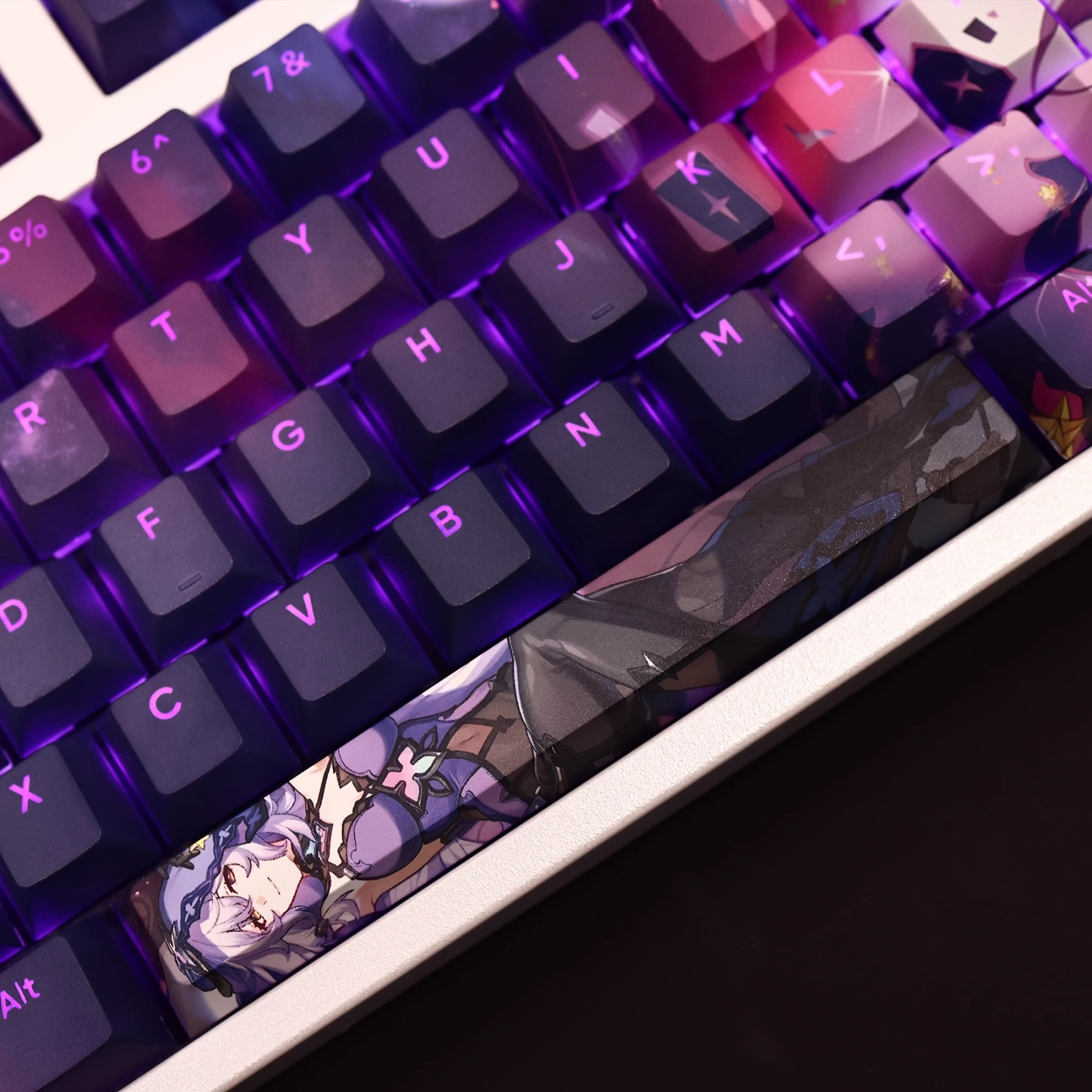 黑天鹅透光RGB108鍵標準配列衛星軸鍵帽