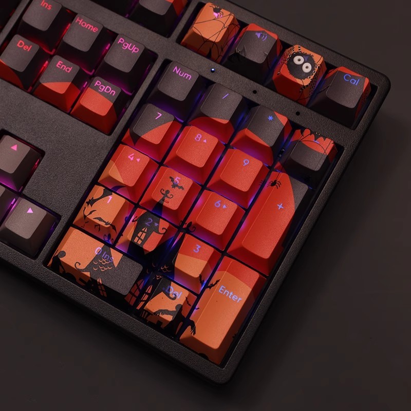 萬聖節透光RGB108鍵標準配列衛星軸鍵帽