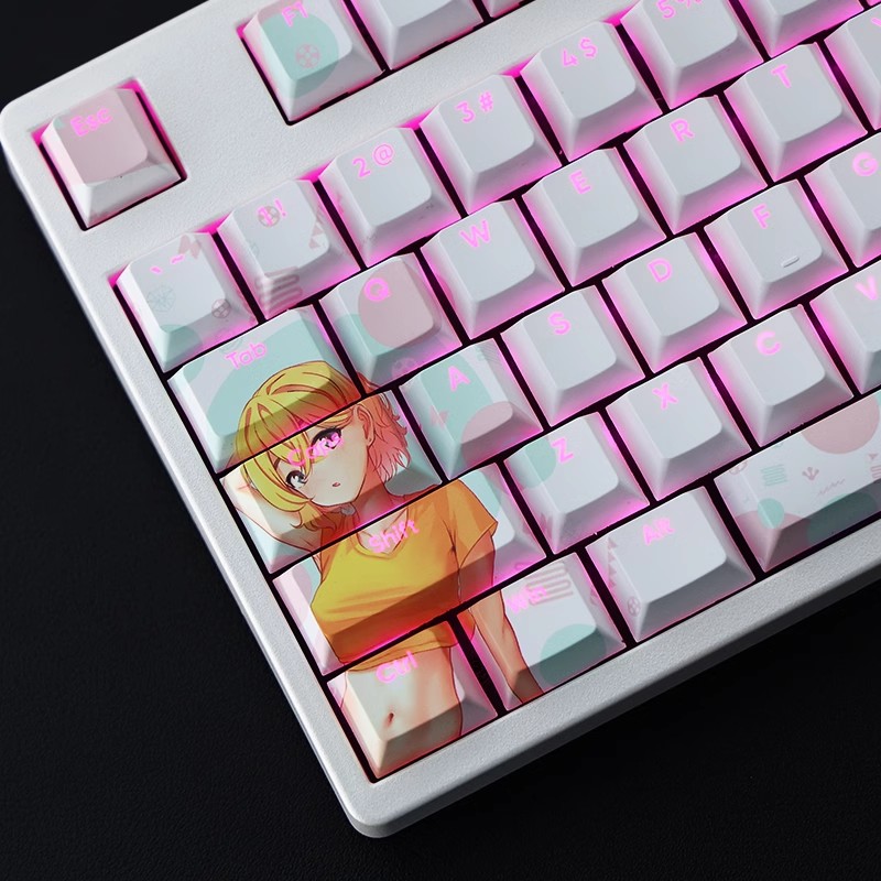 七海麻美透光RGB108鍵標準配列衛星軸鍵帽-ZUIHANG SHOP
