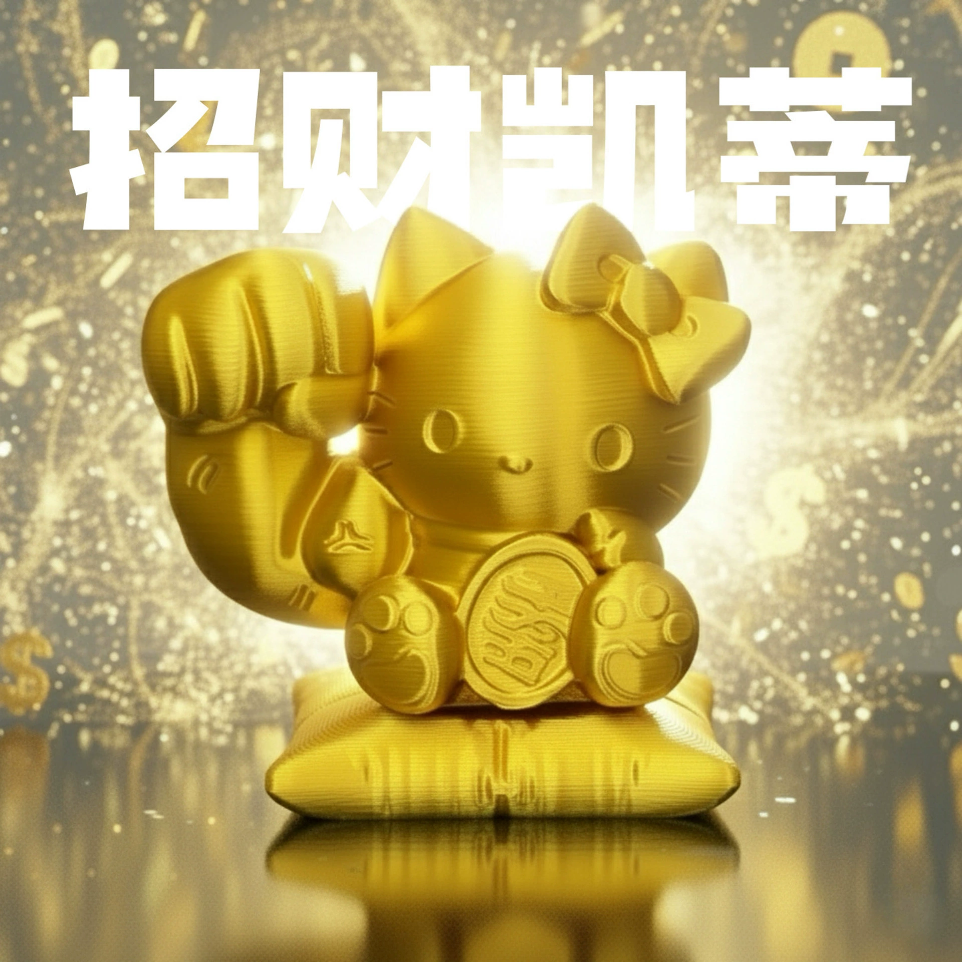 潮玩招財系列擺件 新年創意裝飾品3D打印禮物