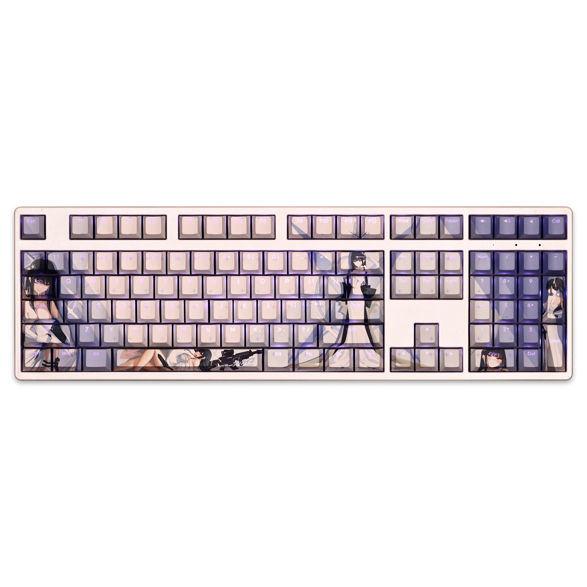 錠前紗織禮服版透光RGB108鍵標準配列衛星軸鍵帽-ZUIHANG SHOP
