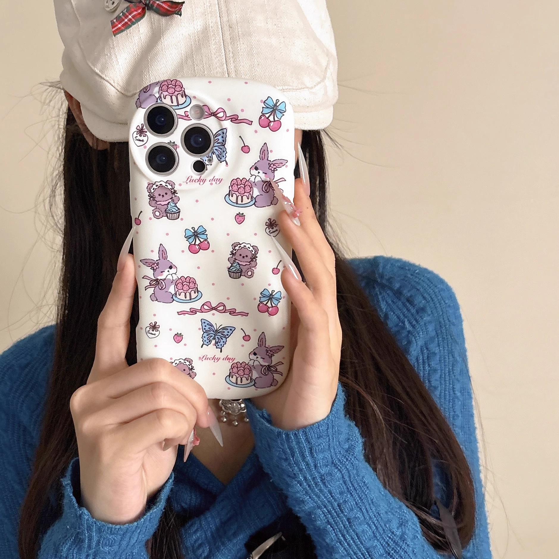 韓系草莓蛋糕兔子手機殼-ZUIHANG SHOP