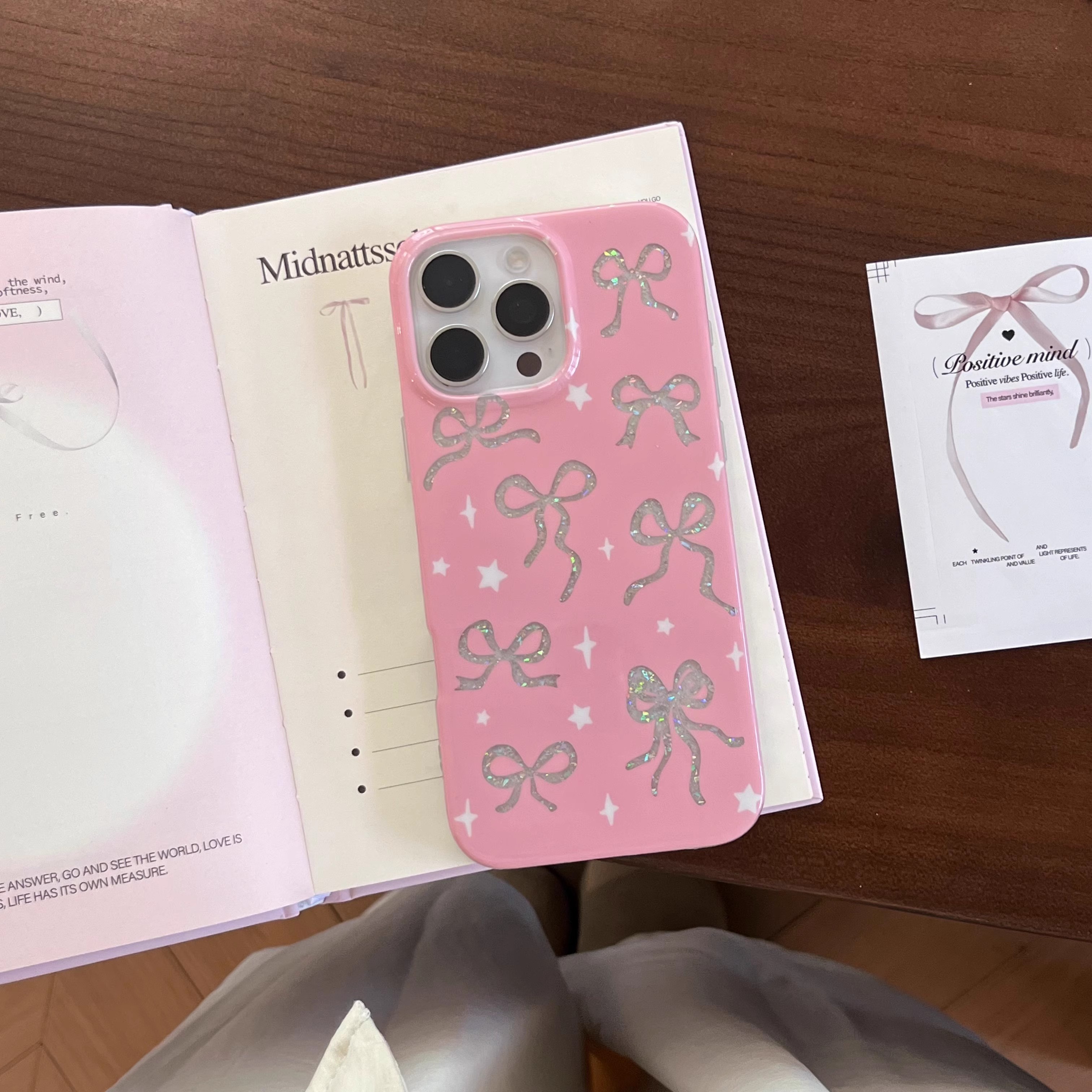 韓系閃粉蝴蝶結星星手機殼-ZUIHANG SHOP