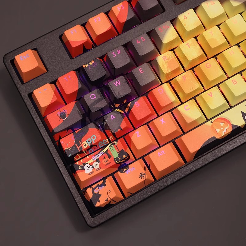 萬聖節透光RGB108鍵標準配列衛星軸鍵帽-ZUIHANG SHOP