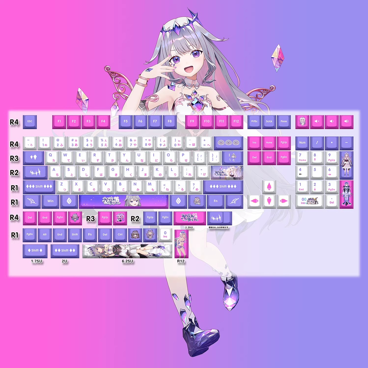 Hololive 彩虹社 Vtuber 周邊同人鍵帽套裝