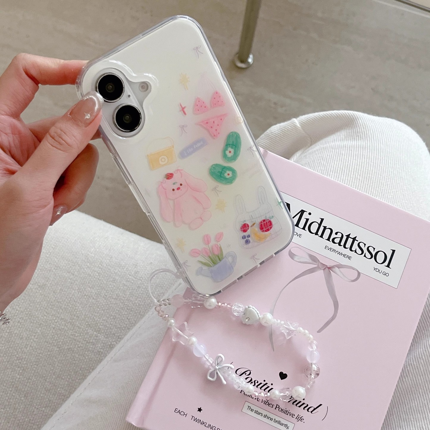 韓系小眾塗鴉兔子手機殼-ZUIHANG SHOP