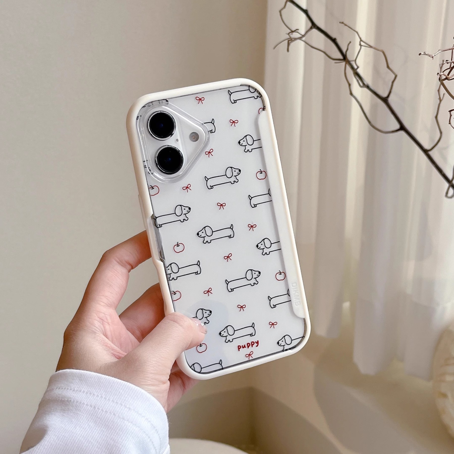 韓系卡通蝴蝶結臘腸狗手機殼-ZUIHANG SHOP