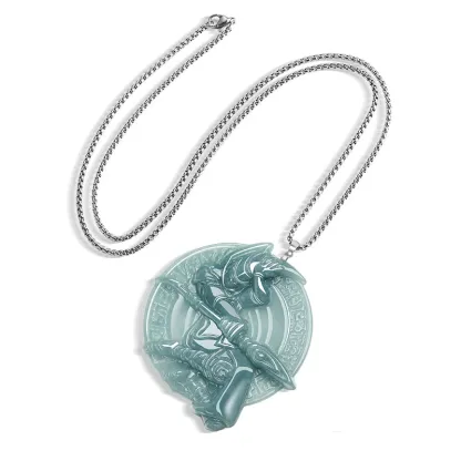 天然翡翠立體吊墜 S925銀鍊 遊戲王 靈感玉石飾品