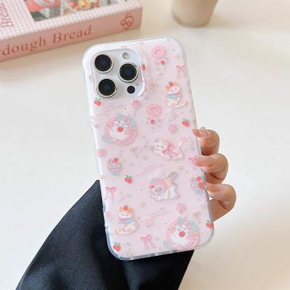 韓系小碎花蝴蝶結貓咪手機殼-ZUIHANG SHOP