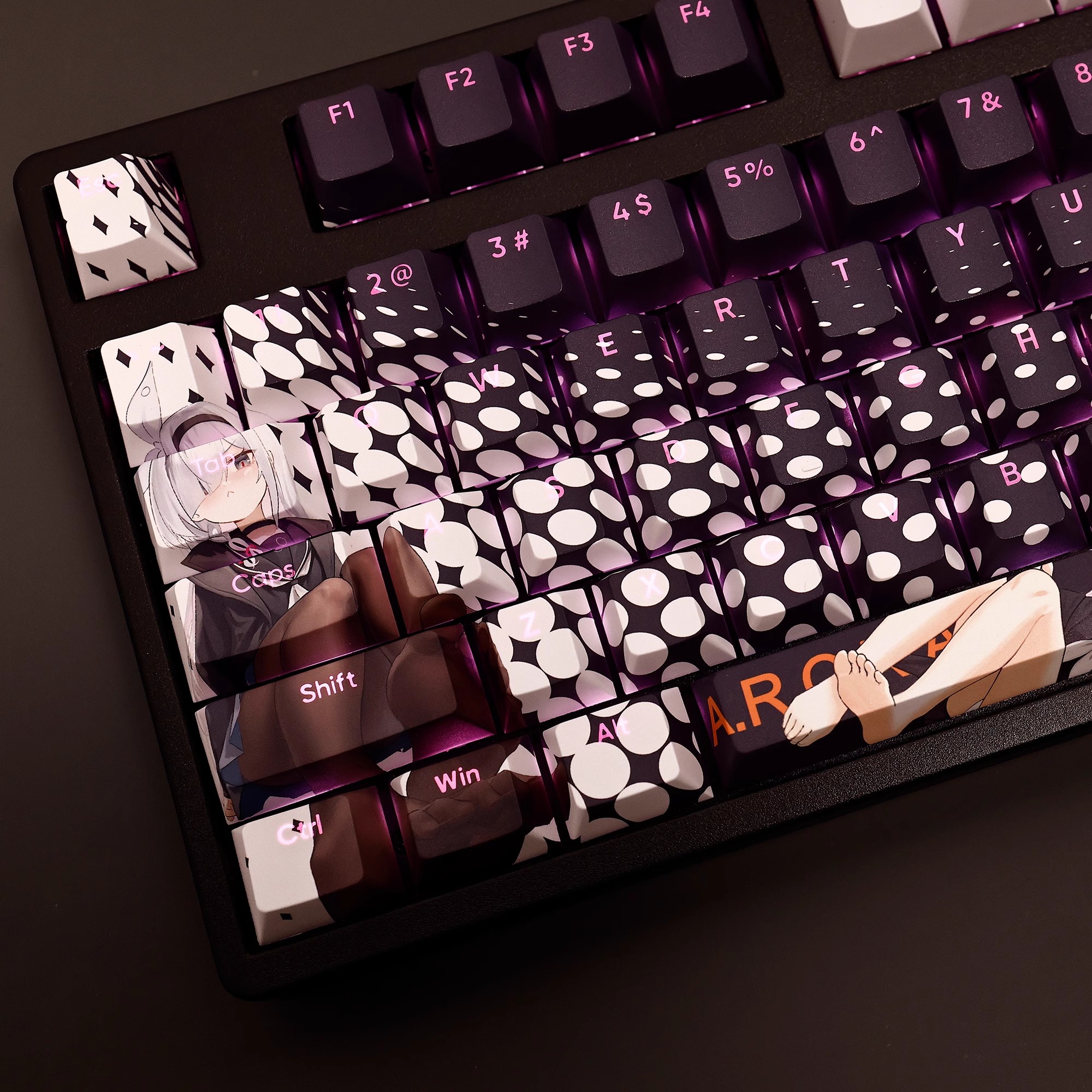 黑阿羅娜透光RGB108鍵標準配列衛星軸鍵帽-ZUIHANG SHOP