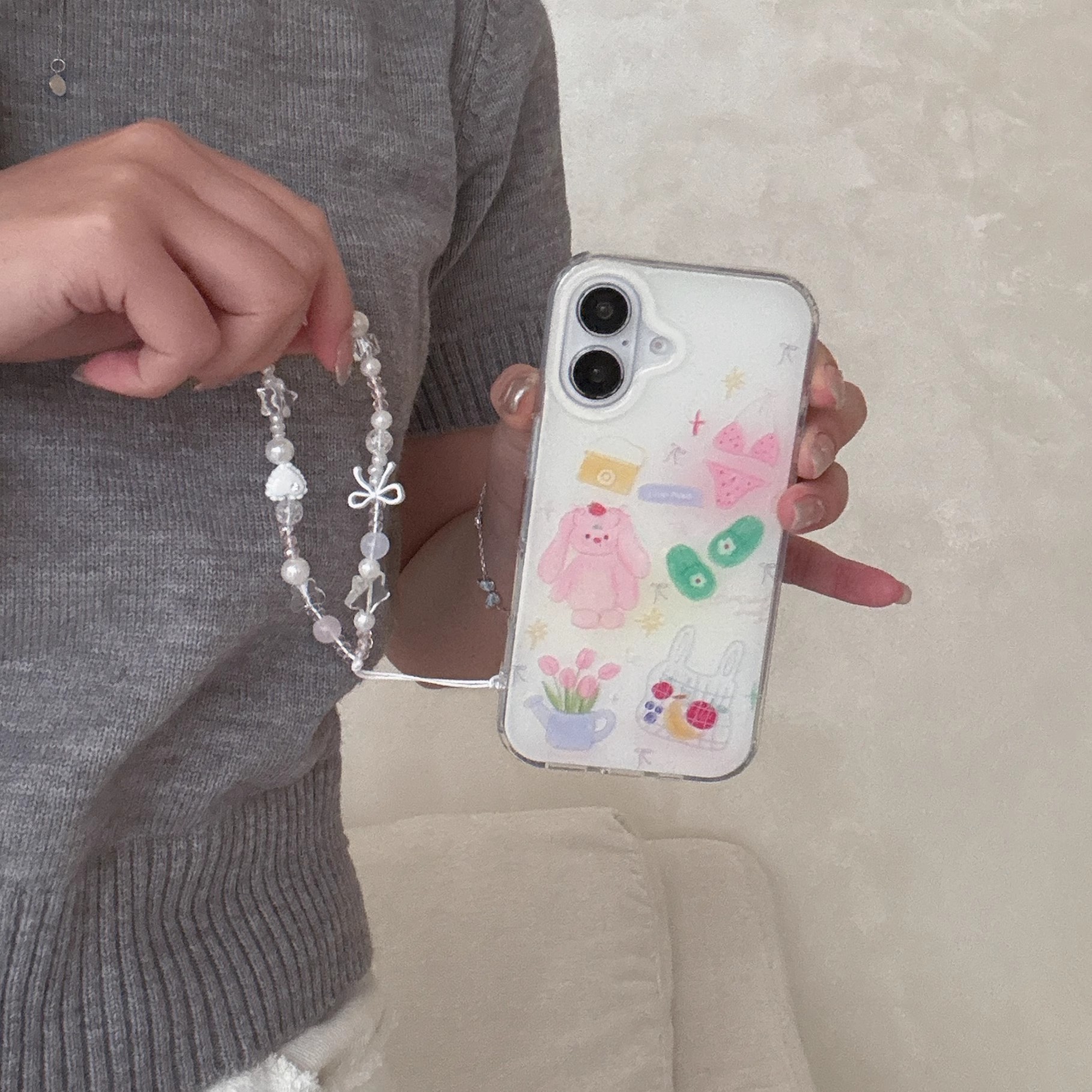 韓系小眾塗鴉兔子手機殼-ZUIHANG SHOP