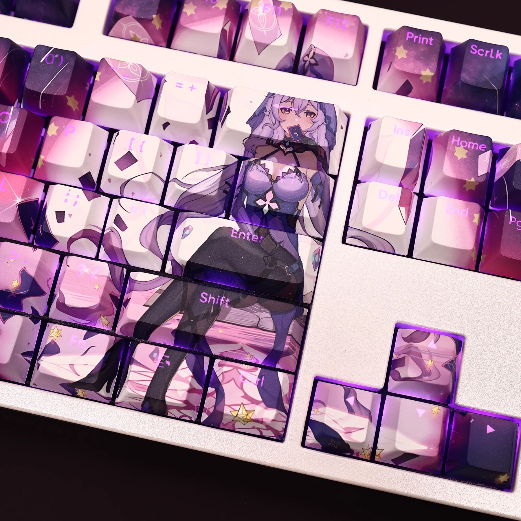 黑天鹅透光RGB108鍵標準配列衛星軸鍵帽