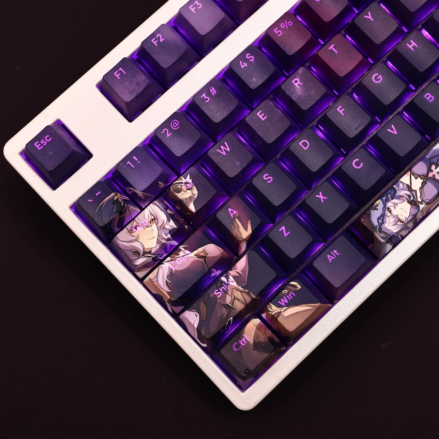 黑天鹅透光RGB108鍵標準配列衛星軸鍵帽
