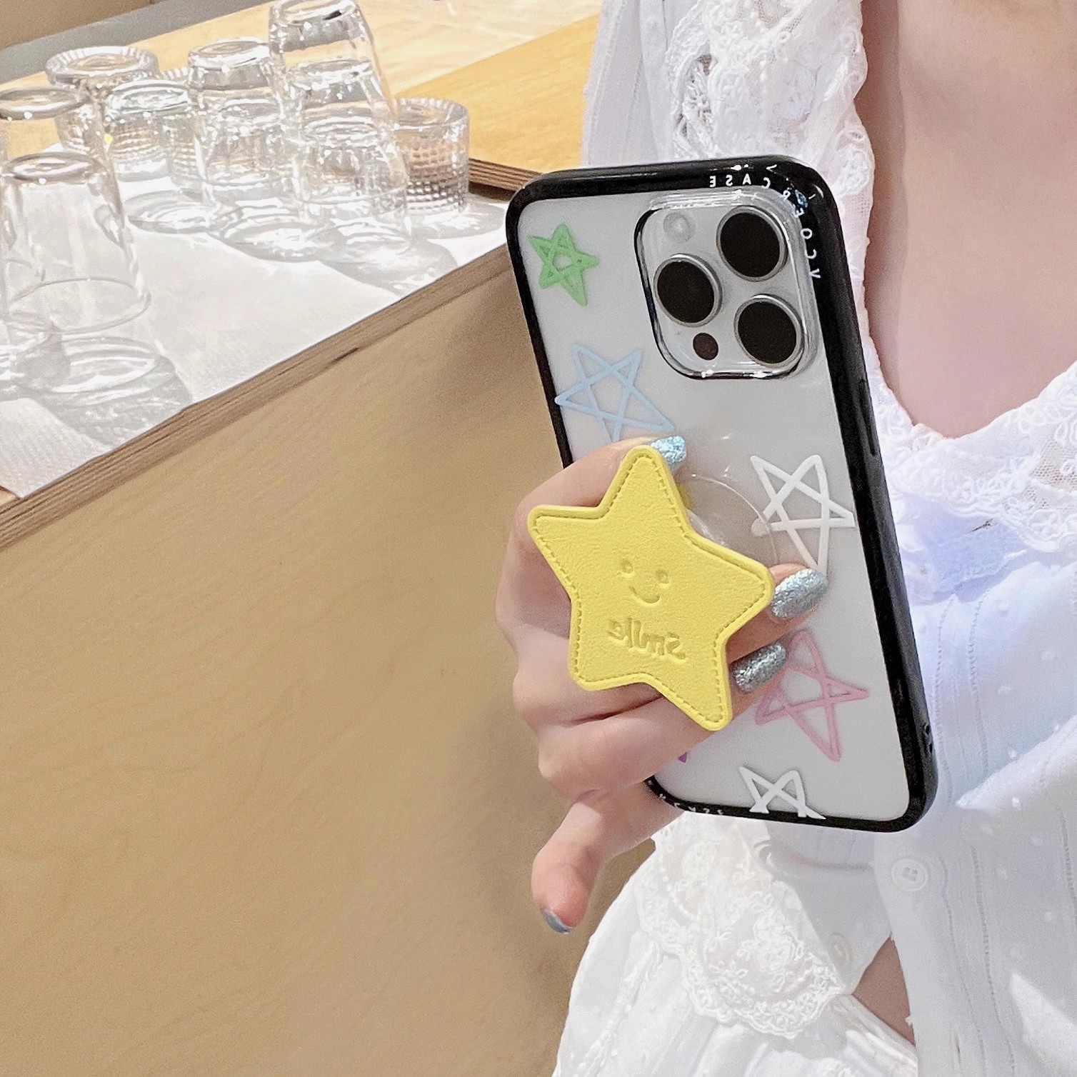 韓系線條皮質星星手機殼-ZUIHANG SHOP