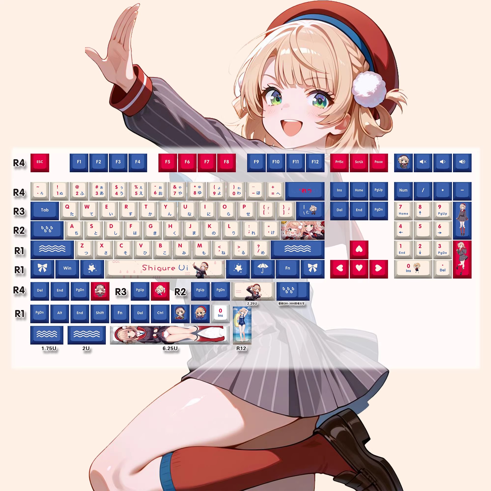 Hololive 彩虹社 Vtuber 周邊同人鍵帽套裝