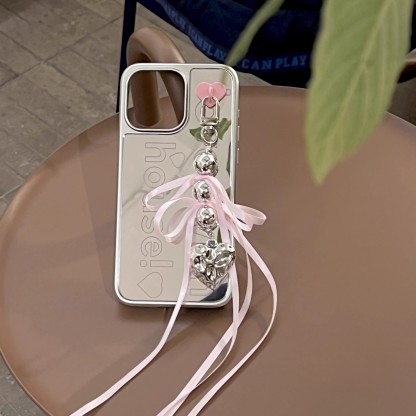 韓系愛心鏡面蝴蝶結手機殼-ZUIHANG SHOP