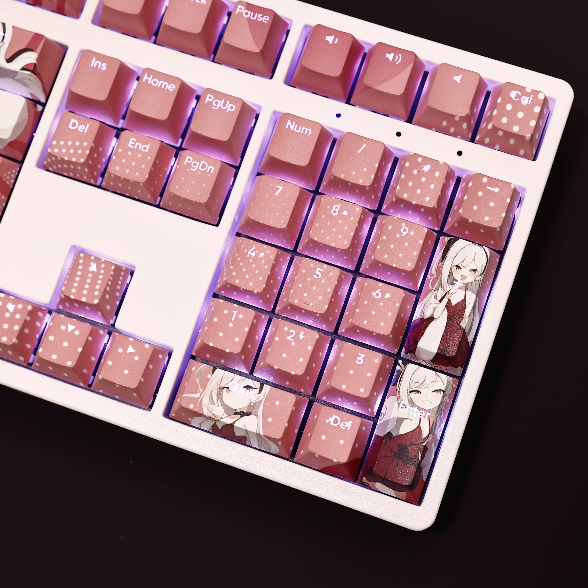 淺黃睦月禮服版透光RGB108鍵標準配列衛星軸鍵帽-ZUIHANG SHOP