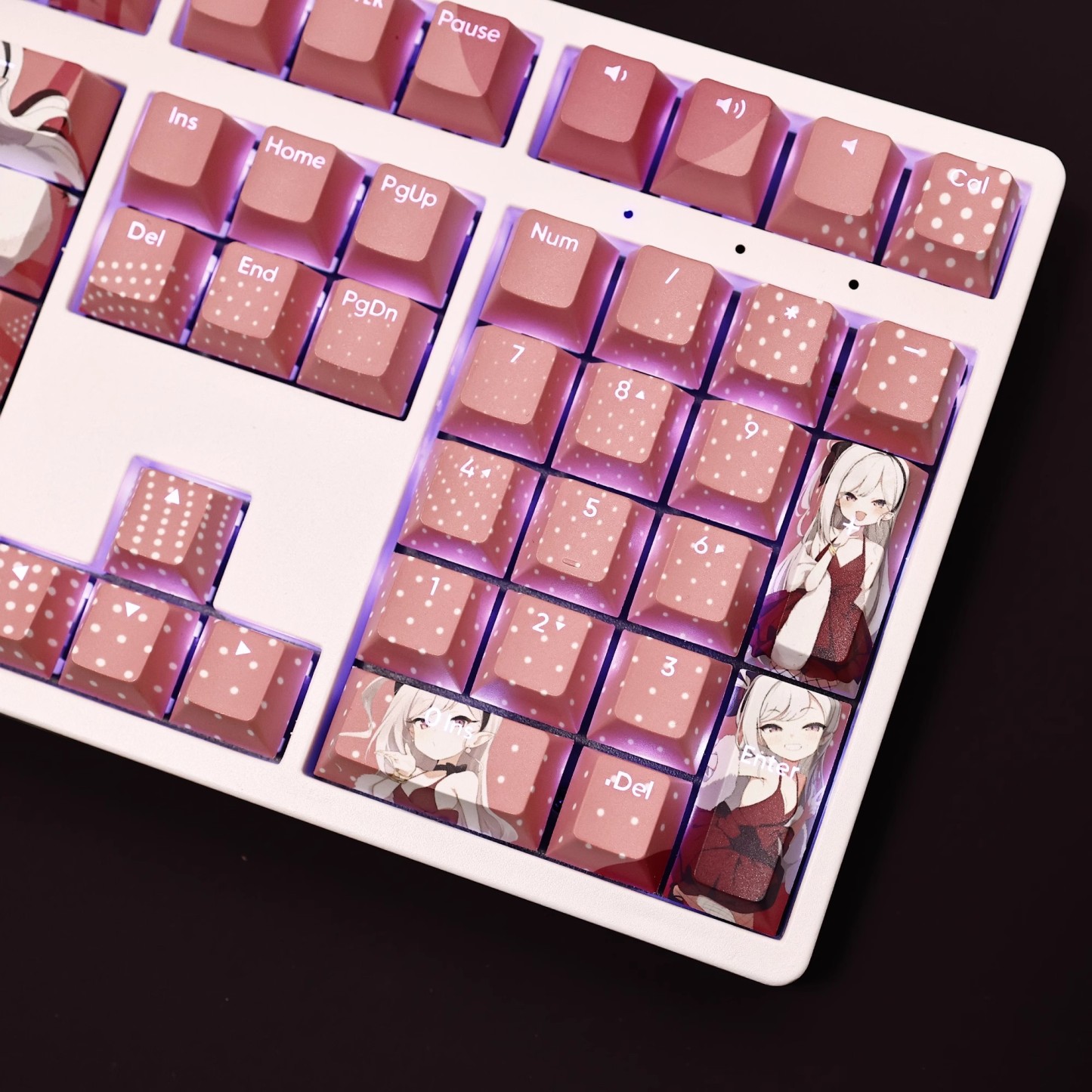 淺黃睦月禮服版透光RGB108鍵標準配列衛星軸鍵帽-ZUIHANG SHOP