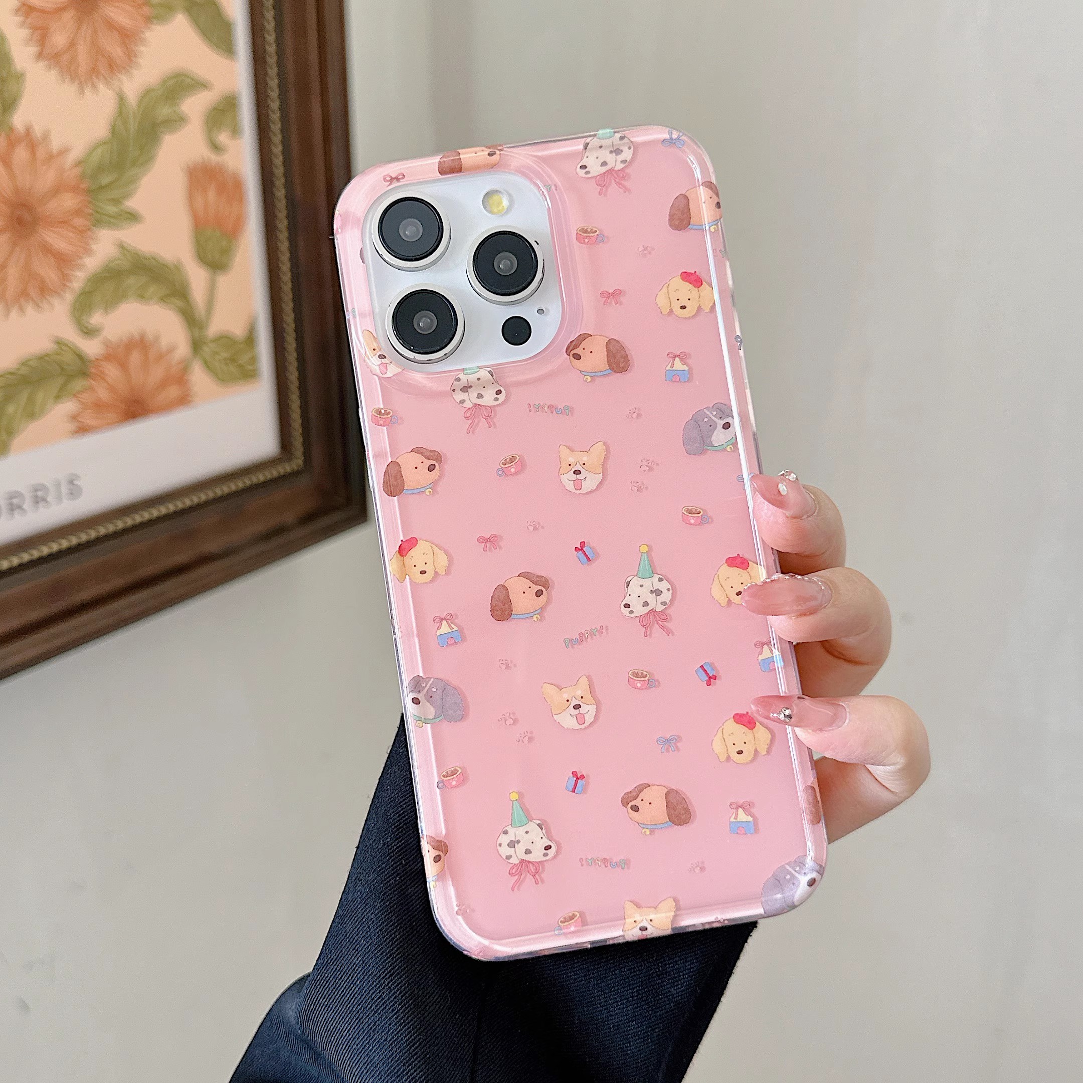 韓系卡通可愛蝴蝶結狗狗手機殼-ZUIHANG SHOP