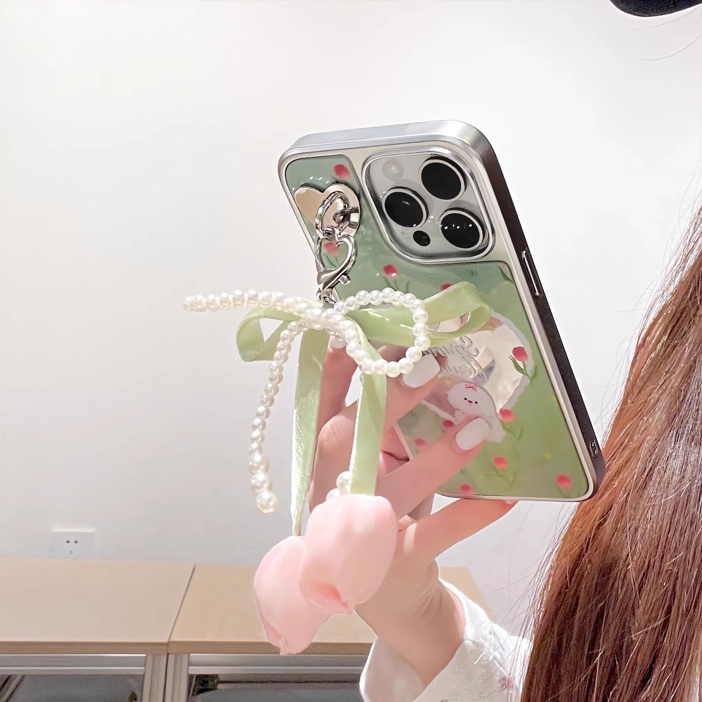 韓系愛心鏡面小狗手機殼-ZUIHANG SHOP