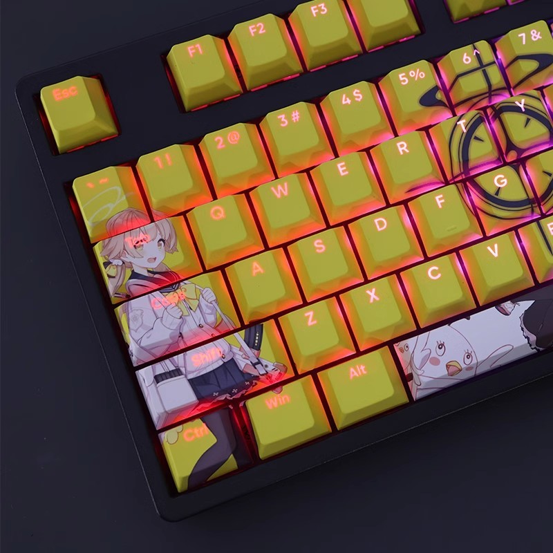 阿慈穀日富美透光RGB108鍵標準配列衛星軸鍵帽