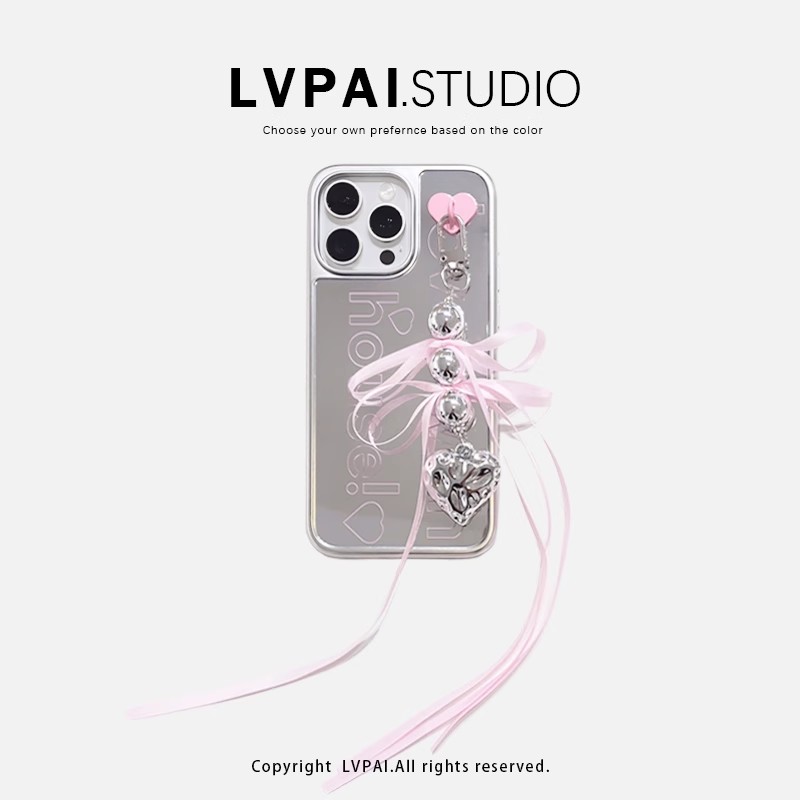 韓系愛心鏡面蝴蝶結手機殼-ZUIHANG SHOP