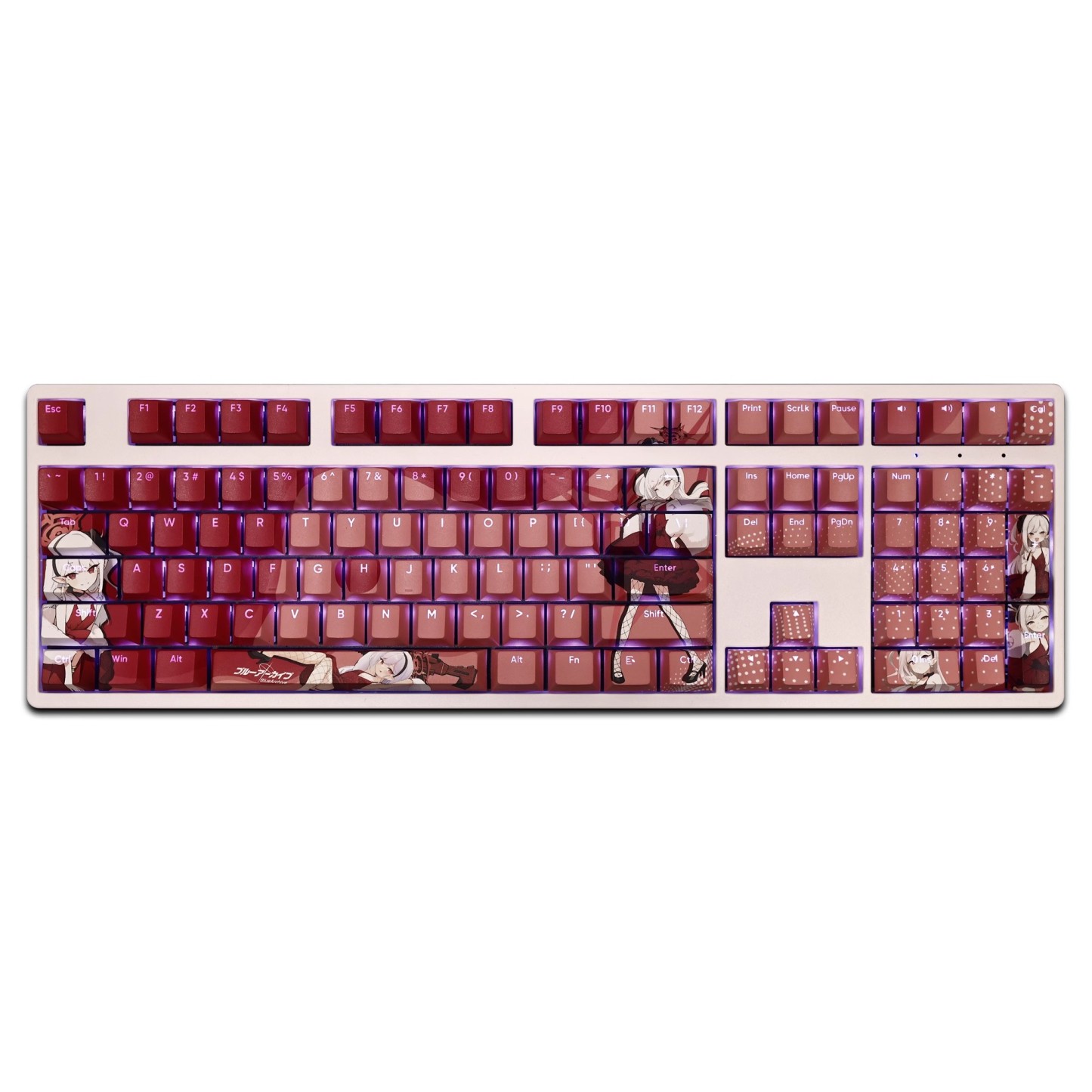 淺黃睦月禮服版透光RGB108鍵標準配列衛星軸鍵帽-ZUIHANG SHOP