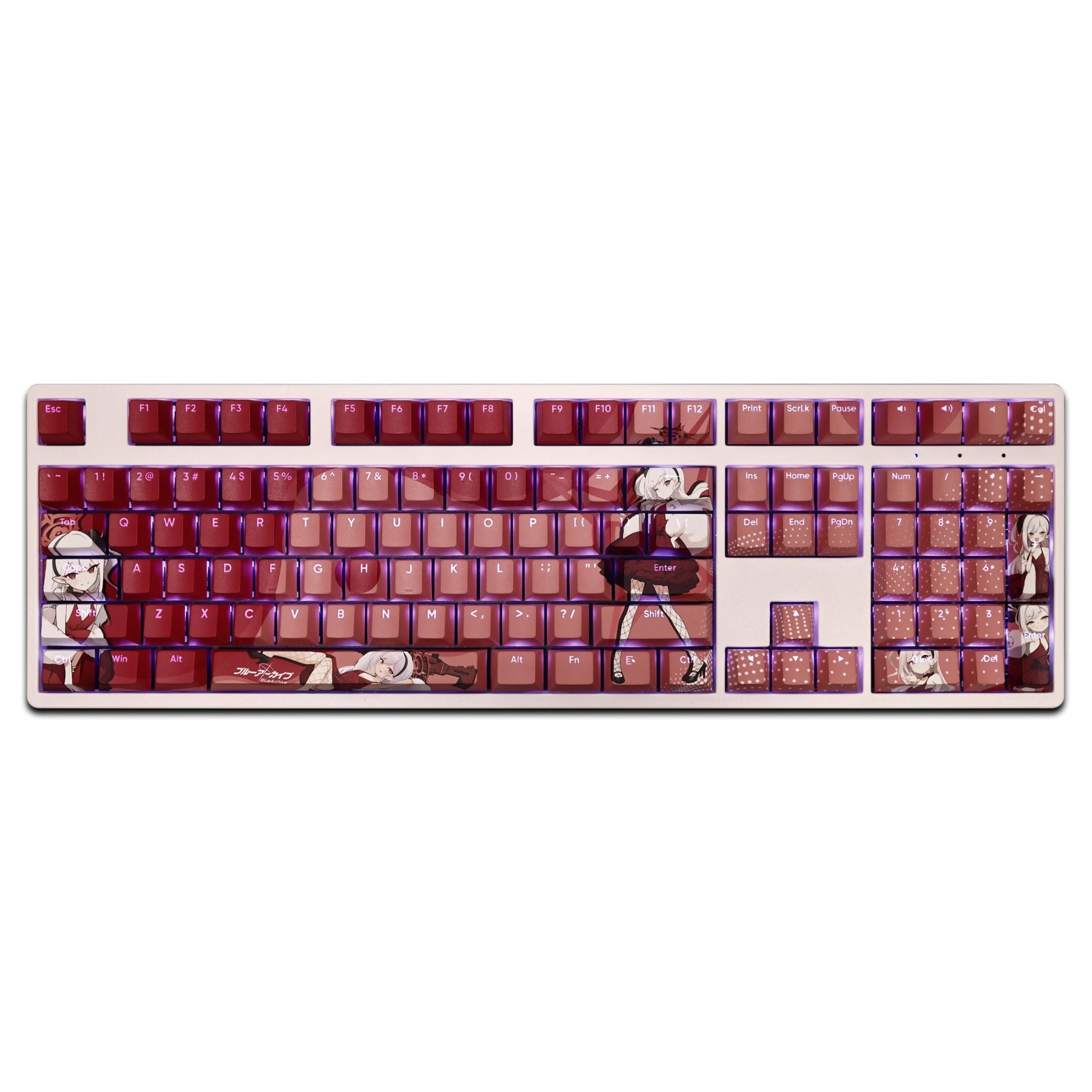 淺黃睦月禮服版透光RGB108鍵標準配列衛星軸鍵帽