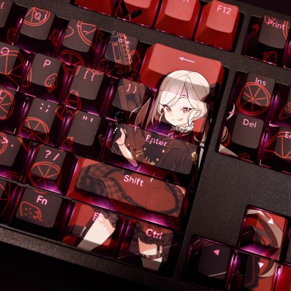 淺黃睦月透光RGB108鍵標準配列衛星軸鍵帽
