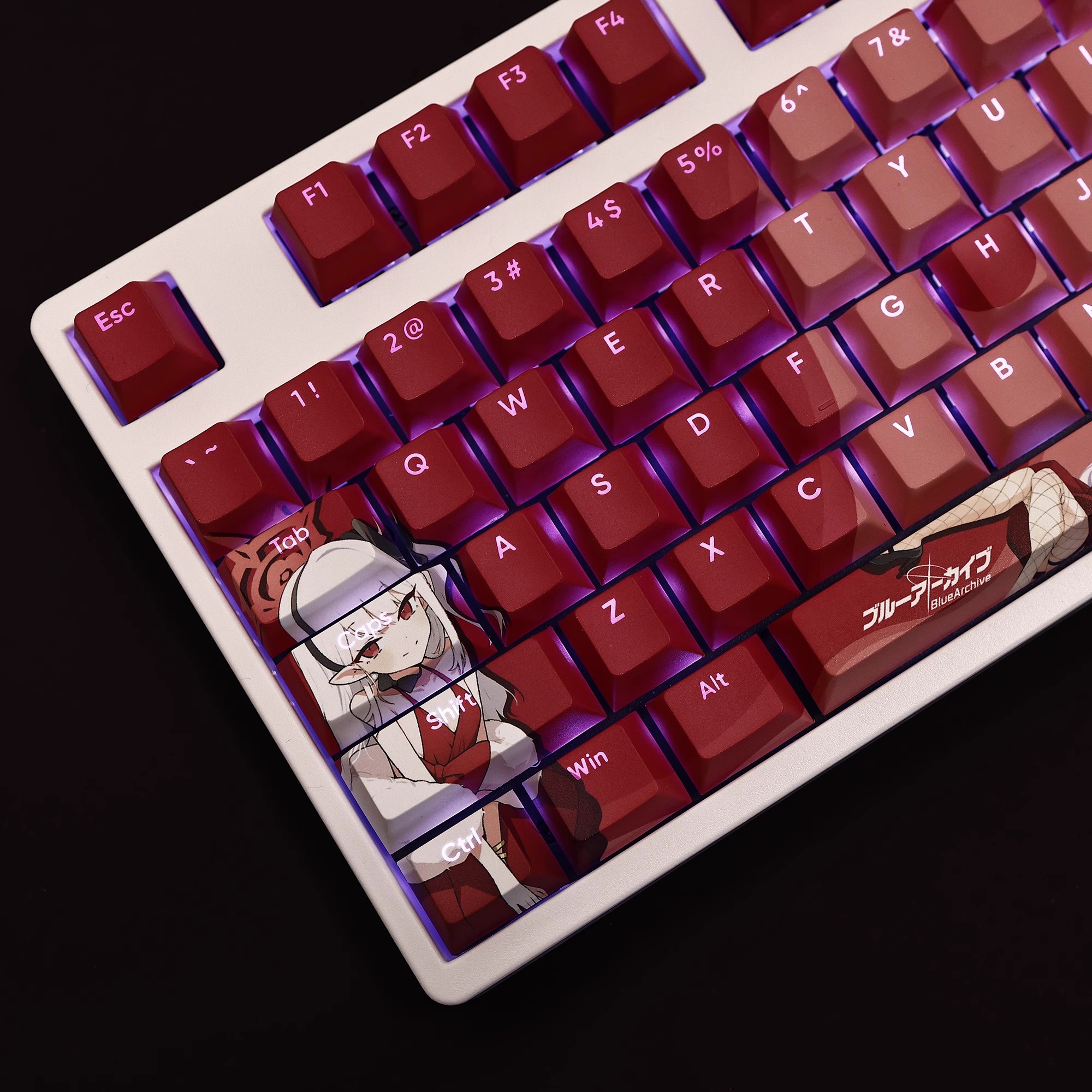 淺黃睦月禮服版透光RGB108鍵標準配列衛星軸鍵帽-ZUIHANG SHOP