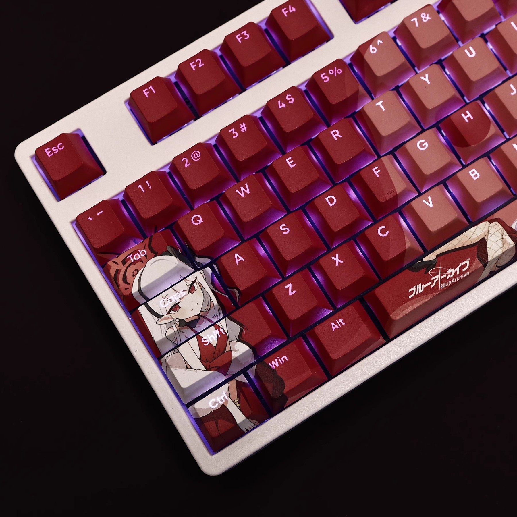 淺黃睦月禮服版透光RGB108鍵標準配列衛星軸鍵帽-ZUIHANG SHOP
